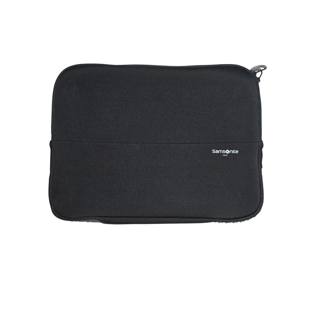 Samsonite 1910 Black Neoprene Laptop Sleeve Zippered Case 15.5 Inch Wide Minimal